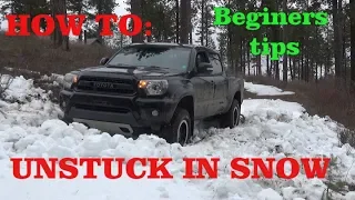 How to get unstuck from deep snow, simple tips for new four wheelers