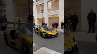 Gold McLaren Senna in London