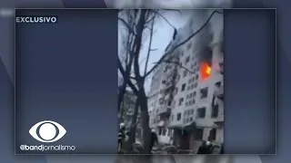 Míssil atinge prédio residencial em Kiev