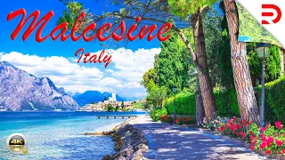 Malcesine - Italy | A Walk from Al Corno Beach to Scaliger Castle & Beyond | 4K - [UHD]