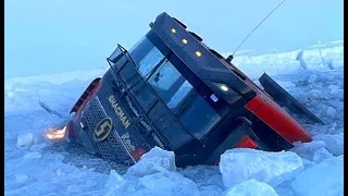 FASTEST GIANT TRUCK CARS & HEAVY EQUIPMENT FAILS DRIVING EXTREME OFF ROAD & CROSSING FROZEN RIVER