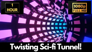 Twisting Sci fi Tunnel Screensaver – 1 HOUR LOOP Satisfying Background Video & Wallpaper!