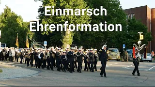 Honor Formation of the German Navy plays the US Navy anthem - Anchors Aweigh / military ceremony
