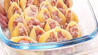 МАКАРОНЫ ФАРШИРОВАННЫЕ " РАКУШКИ" или ленивые пельмени.