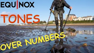 UK Metal Detecting Beach Minelab Equinox 800 Using Tones over Numbers