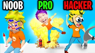 Can We Go NOOB vs. PRO vs. HACKER In PRANK MASTER 3D?! (ALL LEVELS!)