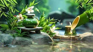 Relaxing Music 🎵 Sound of Bamboo Water Helps to Stabilize The Mind, Restore Health