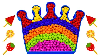 ASMR Video | How To Make Rainbow Crown Bathtub With Mixing Beads | Making By Yoyo Colors