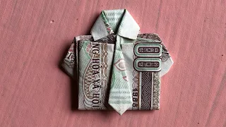 Gấp áo sơ mi bằng tiền giấy | cách xếp áo sơ mi | origami money