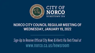 Norco City Council Meeting - January 19, 2022