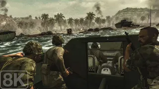 White Beach, Peleliu 1944 (1st Marine Division) Call of Duty World at War - Part 2 - 8K