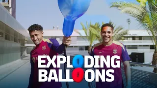 🎈💥💥🎈 BOOM! EXPLODING BALLOONS CHALLENGE WITH RAPHINHA & VITOR ROQUE | FC Barcelona 🔵🔴