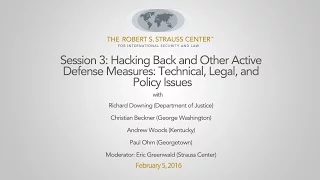 Session 3: Hacking Back and Other Active Defense Measures: Technical, Legal, and Policy Issues