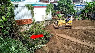 100% Complete Construction Using Operator Skill Bulldozer Pushing Dirt And Dump Truck Moving Sand