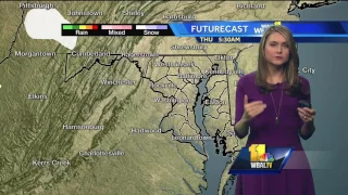 Mostly sunny, breezy and cold on Thursday