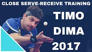 Timo BOLL - Dimitrij OVTCHAROV CLOSE SERVE REVEIVE TRAINING @ WORLD CUP 2017 TABLE TENNIS