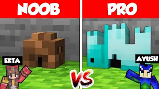 Minecraft NOOB vs PRO: SAFEST TINY HOUSE BUILD CHALLENGE 😱 (Hindi)