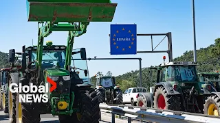 Farmer protests: Spanish, French demonstrators block border days before EU election