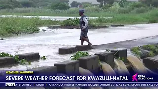 Weather Warning | Severe weather forecast for KwaZulu Natal