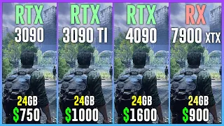 RTX 3090 vs RTX 3090 TI vs RTX 4090 vs RX 7900 XTX - Test in 12 Games