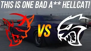 I spotted a Hellcat that I just HAD TO race 👀 | Dodge Demon vs Modded Hellcat