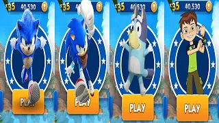 Subway Surfers Sonic Boom vs Sonic Dash Movie Sonic vs Bluey vs Ben 10 Up to Speed All Characters