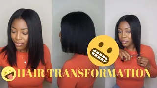 BLUNT CUT BOB NATURAL HAIR