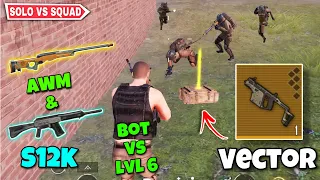 No Armor ❌ & Vector , AWM & S12K Solo vs Squad Challenge In Map 5 🔥 | Pubg Metro Royale Chapter 14