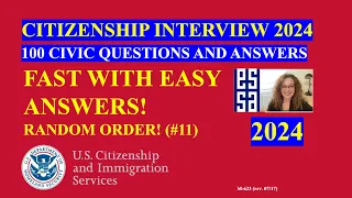 2024 Random 100 Civics Questions and Answers: U.S.  Citizenship Interview 2024 | Fast Easy Answer