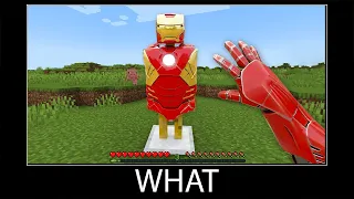 Minecraft wait what meme part 248 realistic minecraft Iron Man Armor