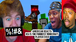 American Reacts To KSI is the funniest minecraft player ever | Tommyinnit