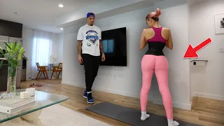 WORKING OUT WHILE WEARING FAMOUS BUTT-LIFTING LEGGINGS!! **TO SEE HOW MY BOYFRIEND REACTS!!**