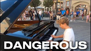 DANGEROUS by David Guetta - Piano in Public - STREET PIANO PERFORMANCE by David Leon