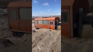 ural truck crossing the river