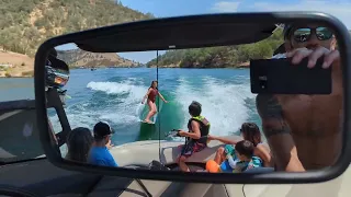 Wakesurfing with Go Surf Assist on my Malibu Wakesetter LSV