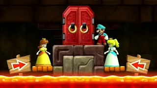 New Super Mario Bros. Wii - Mario, Peach & Daisy - 3 Player Co-Op - World 2 - Part 1