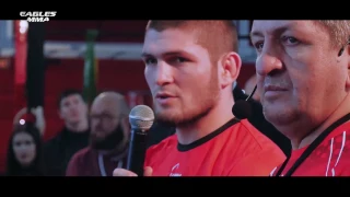 Открытие зала "Eagles MMA Moscow". Хабиб Нурмагомедов борется с Зиявудином Магомедовым.