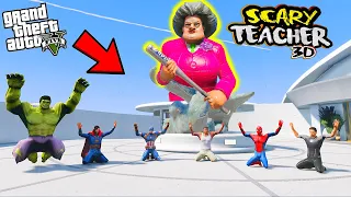 Franklin and Avengers Fight With Scary Teacher 3D For Revenge GTAV | GTAV Avengers | A.K GAME WORLD