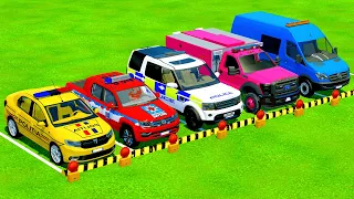 DACIA, AUDI, VOLKSWAGEN POLICE CARS and MERCEDES, FORD AMBULANCE EMERGENCY TRANSPORTING ! FS22