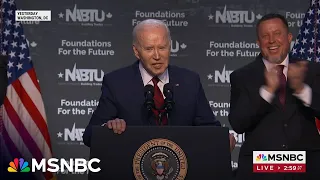 'I shouldn't have said that': Biden pokes fun at Trump's hair during event