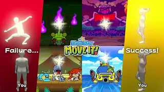 WarioWare: Move It! All Continue Animations (Second Chance Stance Fails and Successes)