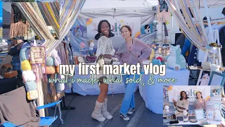 i made over $500 at my first market | crochet market vlog | what i made, what sold, & my experience