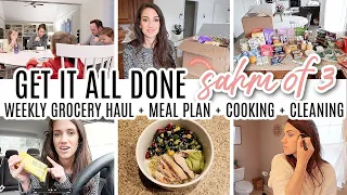 DAY IN THE LIFE OF A STAY AT HOME MOM OF 3 // WEEKLY GROCERY HAUL + MEAL PLAN // CLEAN WITH ME