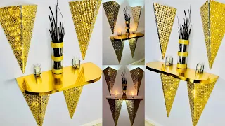 Wow! 😱 DIY LED Wall Hanging Entryway Table & Sconces | Using Dollar Tree Bathmats | Home Decor 2022