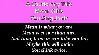 A CAUTIONARY TALE KARAOKE: YOU SING JANIS *NEW*