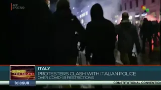 Italians protest over new restrictions aimed at controlling the spread of Covid-19