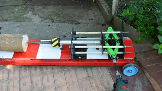 Homemade Wood SPLITTER using CAR Jack// A simple Way to split Firewood// Homemade inventions// +TEST
