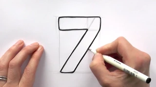 How To Draw A Cartoon Number 7 | Quick And Easy Bullet Journal Doodle Ideas | bujoTIGER (ZOOSHii)