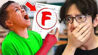 Kid *FAKES* Broken Arm To SKIP TEST!