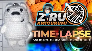 Crochet Timelapse We Bare Bear Amigurumi Ice Bear Keychain + Free Pattern